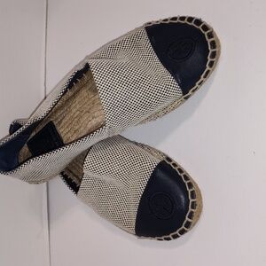 Tory Burch Color Block Espadrilles Womens Size 6 Navy Blue Flats Slip On  Canvas